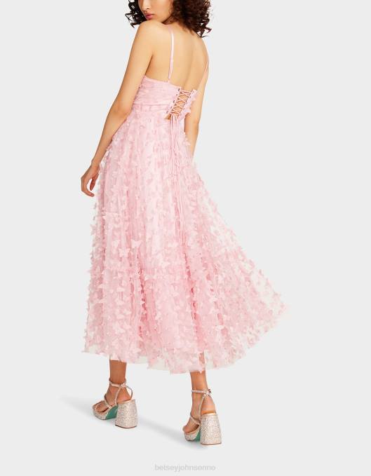 Betsey Johnson kvinner 4B8F268 klær vakker sommerfugl maxi kjole rosa