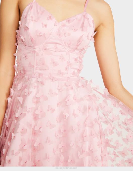 Betsey Johnson kvinner 4B8F268 klær vakker sommerfugl maxi kjole rosa