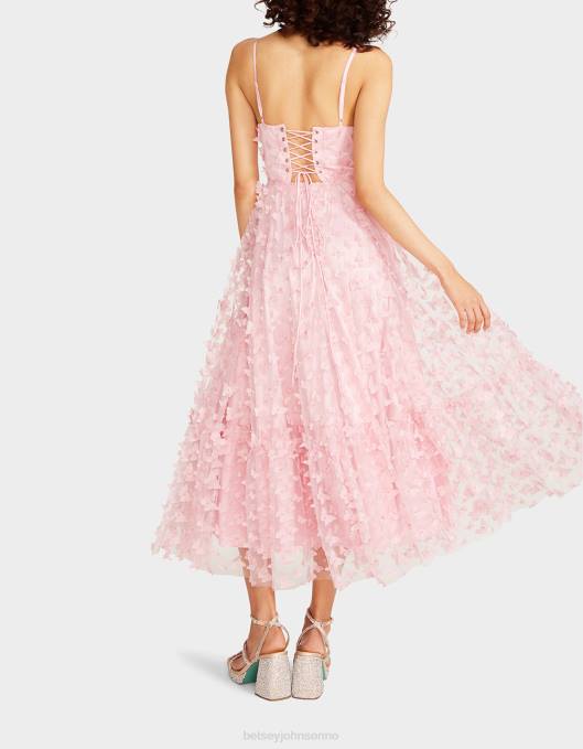 Betsey Johnson kvinner 4B8F268 klær vakker sommerfugl maxi kjole rosa