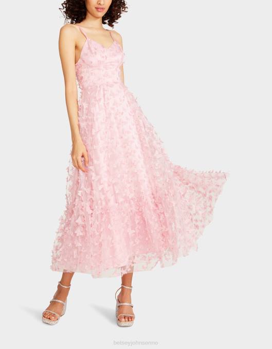 Betsey Johnson kvinner 4B8F268 klær vakker sommerfugl maxi kjole rosa