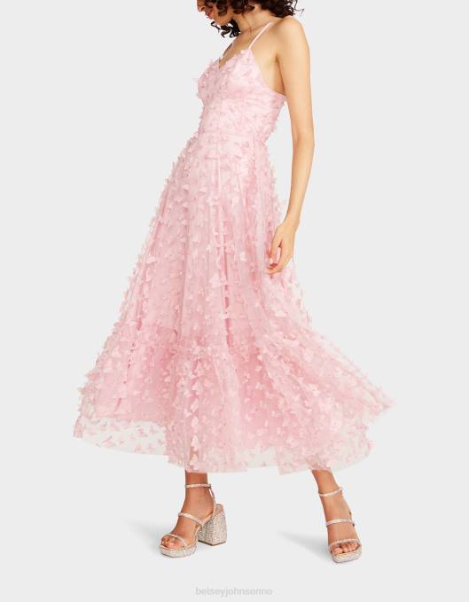 Betsey Johnson kvinner 4B8F268 klær vakker sommerfugl maxi kjole rosa