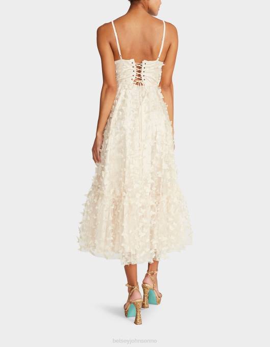 Betsey Johnson kvinner 4B8F273 klær vakker sommerfugl maxi kjole krem