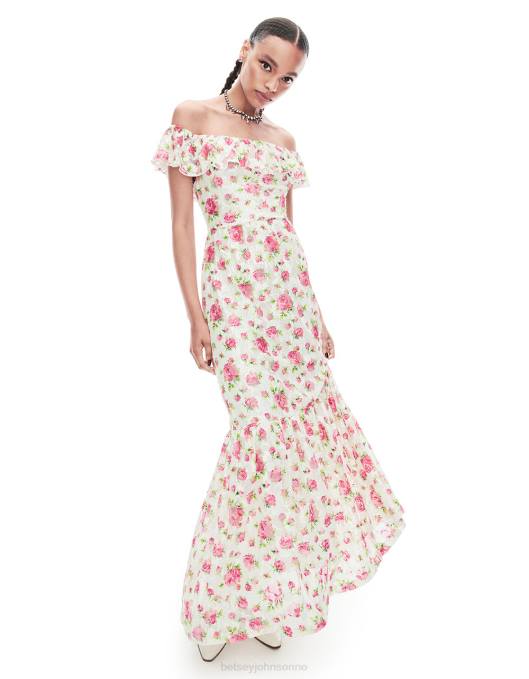 Betsey Johnson kvinner 4B8F274 klær floral overload maxikjole hvit