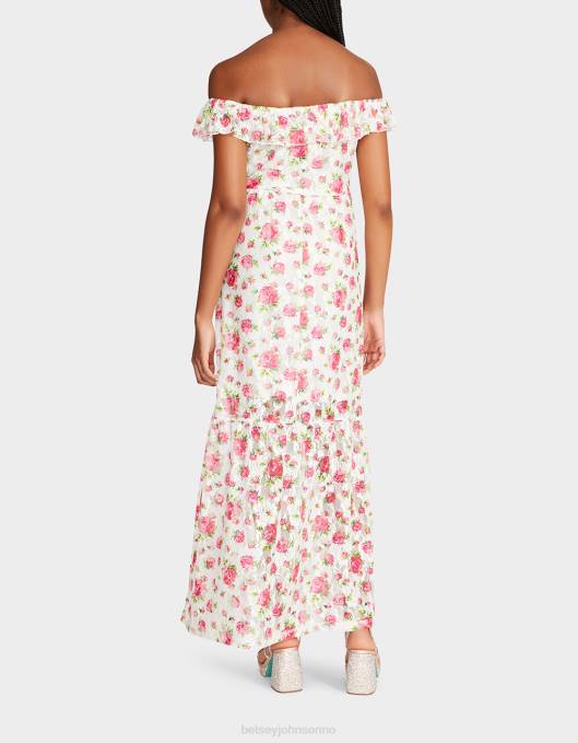Betsey Johnson kvinner 4B8F274 klær floral overload maxikjole hvit