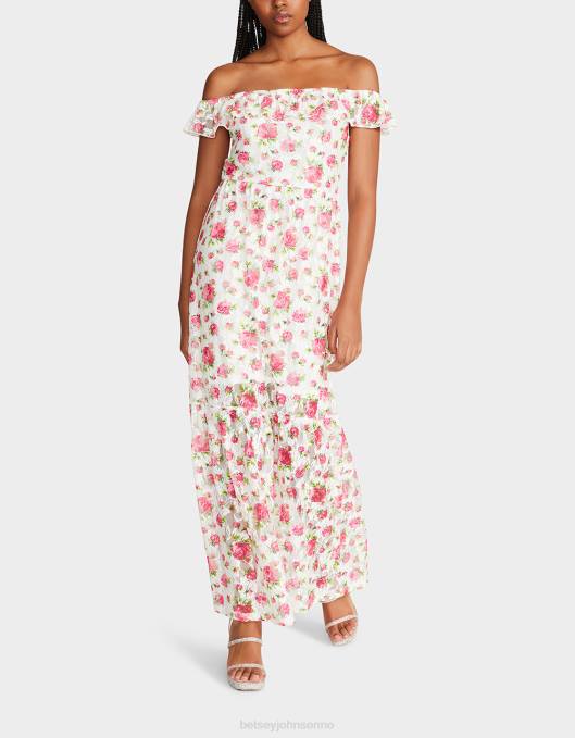 Betsey Johnson kvinner 4B8F274 klær floral overload maxikjole hvit