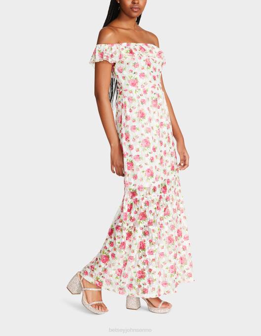 Betsey Johnson kvinner 4B8F274 klær floral overload maxikjole hvit