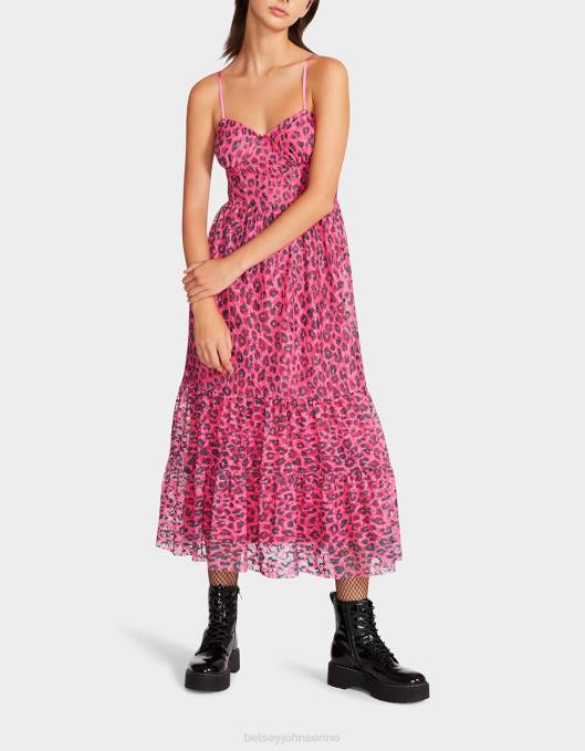 Betsey Johnson kvinner 4B8F276 klær wild n out stretch blonder korsett midi hot rosa