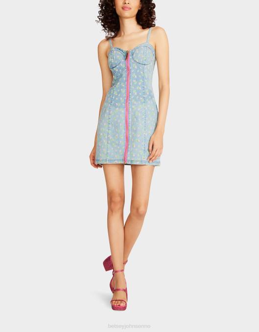 Betsey Johnson kvinner 4B8F278 klær denim elsker bustier minikjole blå