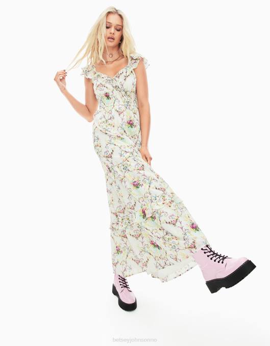 Betsey Johnson kvinner 4B8F280 klær vine og spise maxi kjole hvit