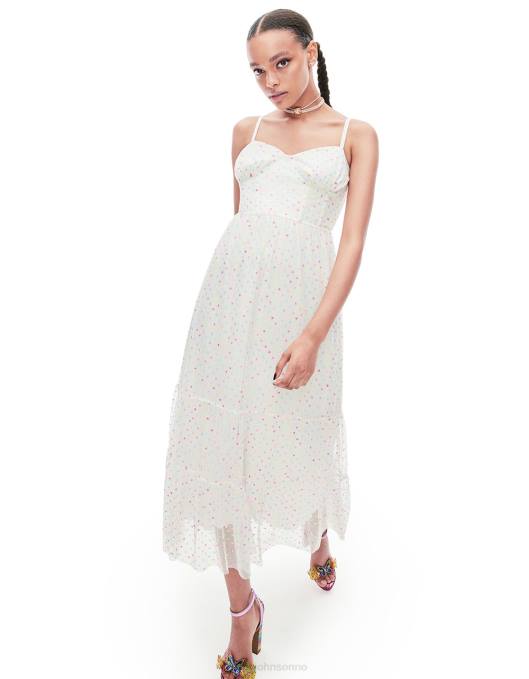 Betsey Johnson kvinner 4B8F281 klær hagevibes korsett midikjole hvit multi