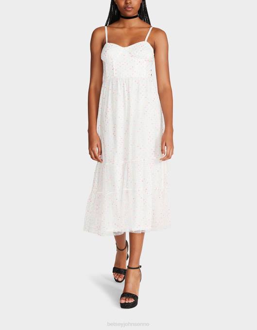 Betsey Johnson kvinner 4B8F281 klær hagevibes korsett midikjole hvit multi