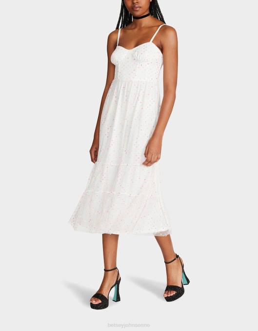 Betsey Johnson kvinner 4B8F281 klær hagevibes korsett midikjole hvit multi