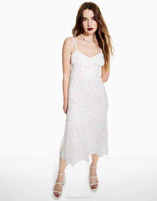 Betsey Johnson kvinner 4B8F281 klær hagevibes korsett midikjole hvit multi