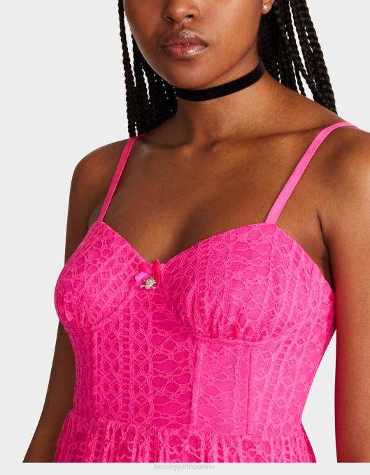 Betsey Johnson kvinner 4B8F285 klær ava korsett midikjole rosa