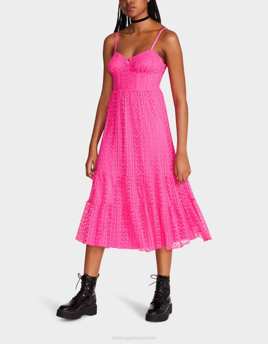 Betsey Johnson kvinner 4B8F285 klær ava korsett midikjole rosa