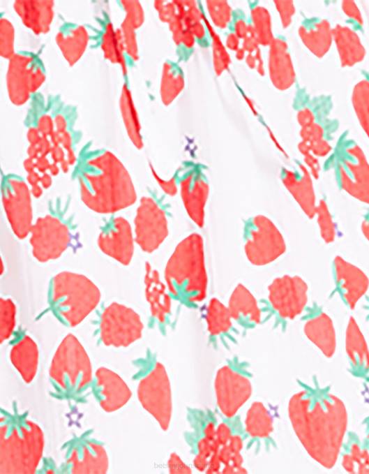 Betsey Johnson kvinner 4B8F302 klær strawberry fields bomull voile midikjole hvit