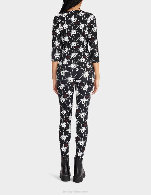 Betsey Johnson kvinner 4B8F305 klær 80th bash korsett raglan topp svart hvit