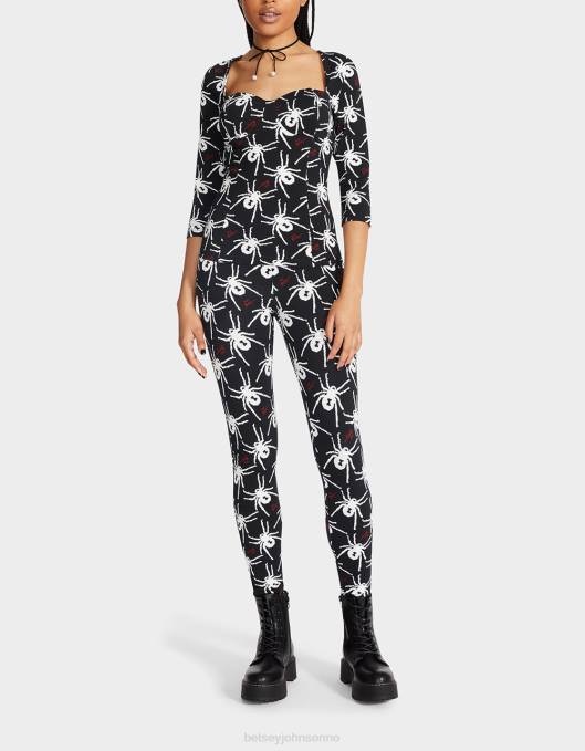 Betsey Johnson kvinner 4B8F305 klær 80th bash korsett raglan topp svart hvit