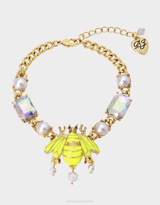Betsey Johnson kvinner 4B8F352 smykker flower show bee flex armbånd gul