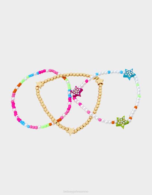 Betsey Johnson kvinner 4B8F358 smykker kidult kitsch star perle armbånd multi
