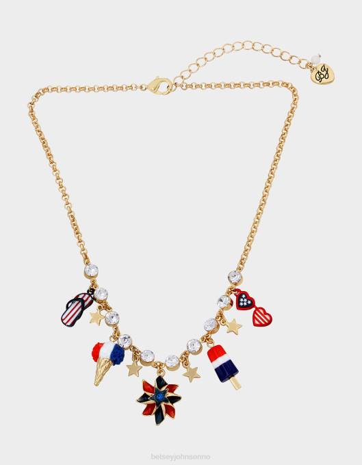 Betsey Johnson kvinner 4B8F331 smykker 4. juli pinwheel kort anheng rød/hvit/blå