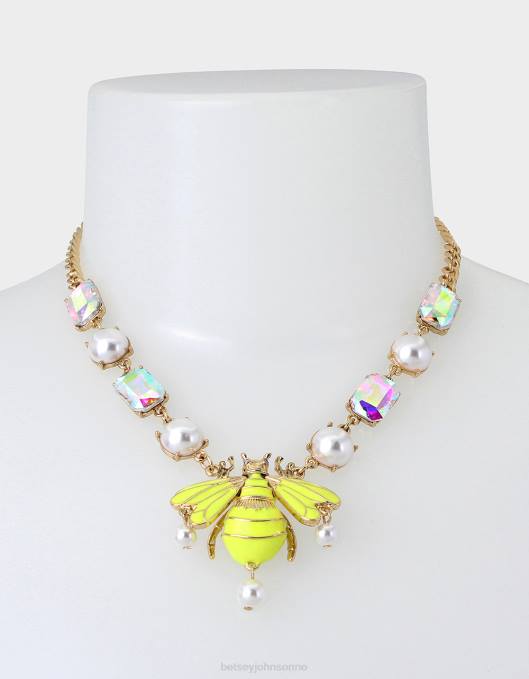 Betsey Johnson kvinner 4B8F357 smykker flower show bee kort anheng gul