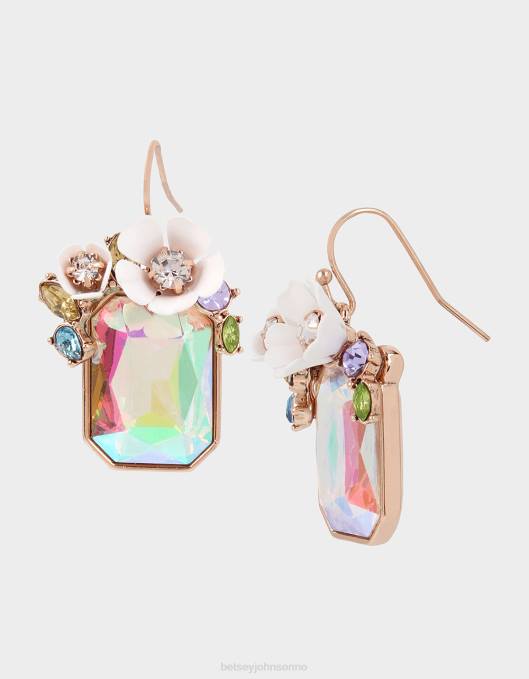 Betsey Johnson kvinner 4B8F321 smykker blomst stone dråpe øredobber hvit