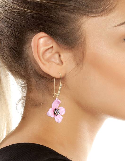 Betsey Johnson kvinner 4B8F343 smykker flower show flower drop øredobber rosa