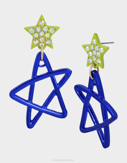 Betsey Johnson kvinner 4B8F348 smykker kidult kitsch small star drop øredobber blå