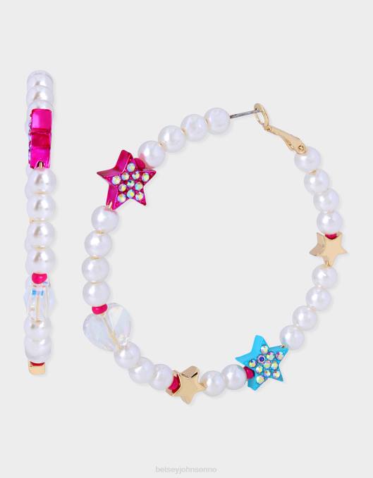 Betsey Johnson kvinner 4B8F360 smykker kidult kitsch perle perlebøyler multi