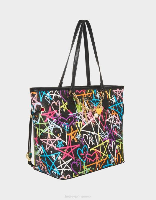 Betsey Johnson kvinner 4B8F207 tilbehør graffiti sweetie 2 tote svart