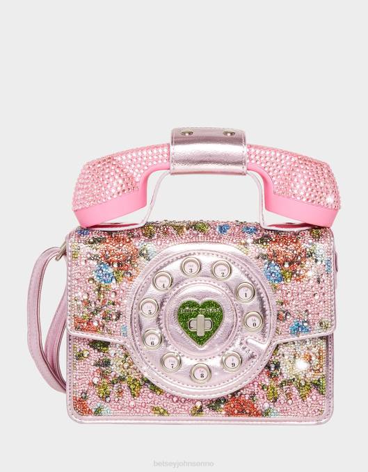 Betsey Johnson kvinner 4B8F208 tilbehør kitsch gi meg en ringtelefonveske rosa