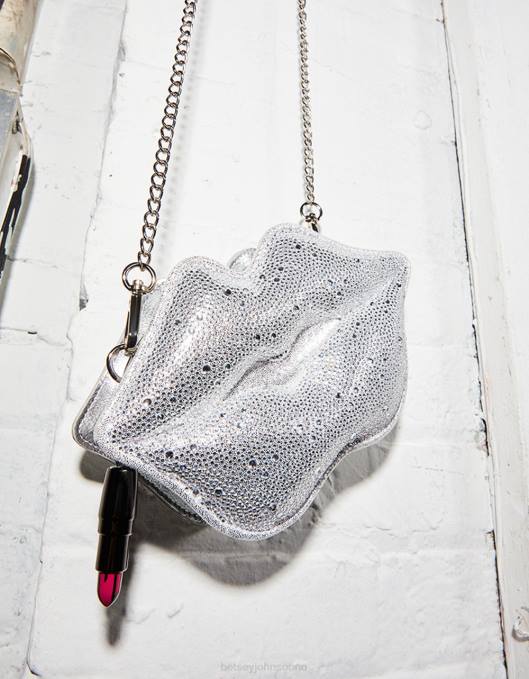 Betsey Johnson kvinner 4B8F213 tilbehør kitsch les leppene mine crossbody sølv