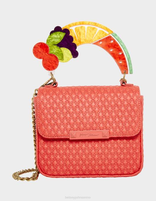 Betsey Johnson kvinner 4B8F214 tilbehør fruktig veske med klaff med håndtak rød