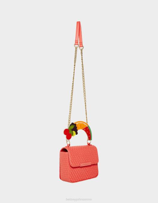 Betsey Johnson kvinner 4B8F214 tilbehør fruktig veske med klaff med håndtak rød