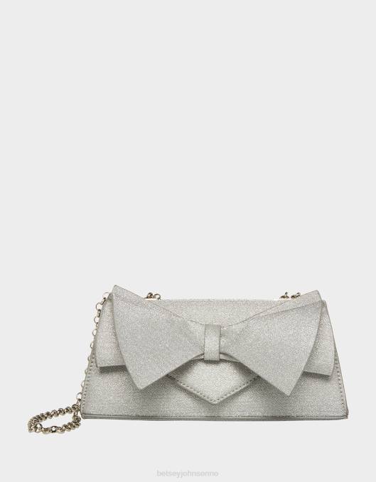 Betsey Johnson kvinner 4B8F215 tilbehør kantet bue cabriolet bag sølv