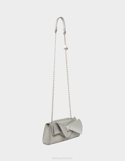 Betsey Johnson kvinner 4B8F215 tilbehør kantet bue cabriolet bag sølv