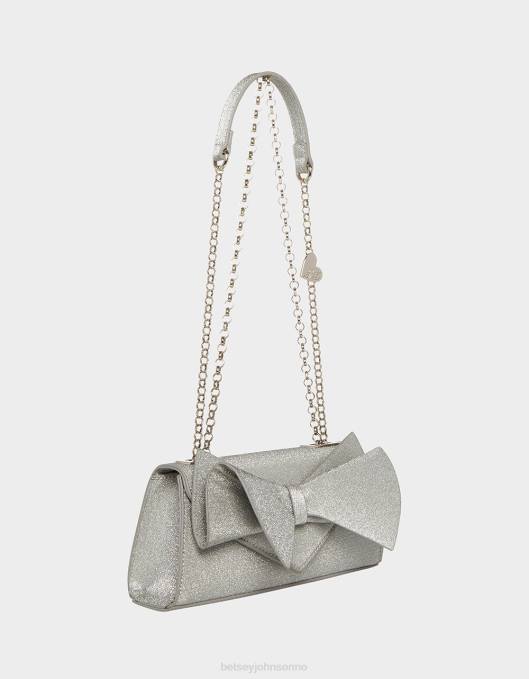 Betsey Johnson kvinner 4B8F215 tilbehør kantet bue cabriolet bag sølv