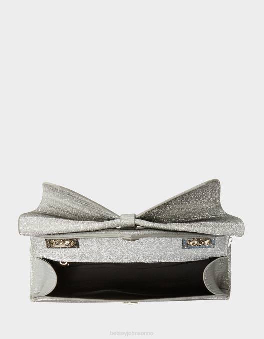 Betsey Johnson kvinner 4B8F215 tilbehør kantet bue cabriolet bag sølv