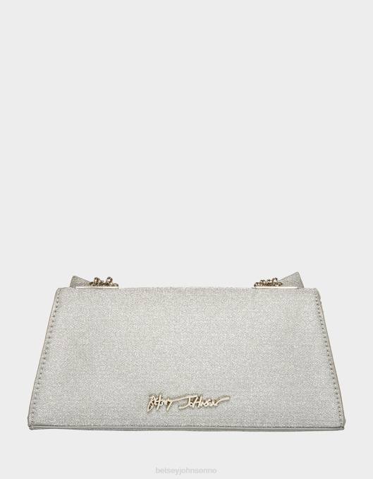 Betsey Johnson kvinner 4B8F215 tilbehør kantet bue cabriolet bag sølv
