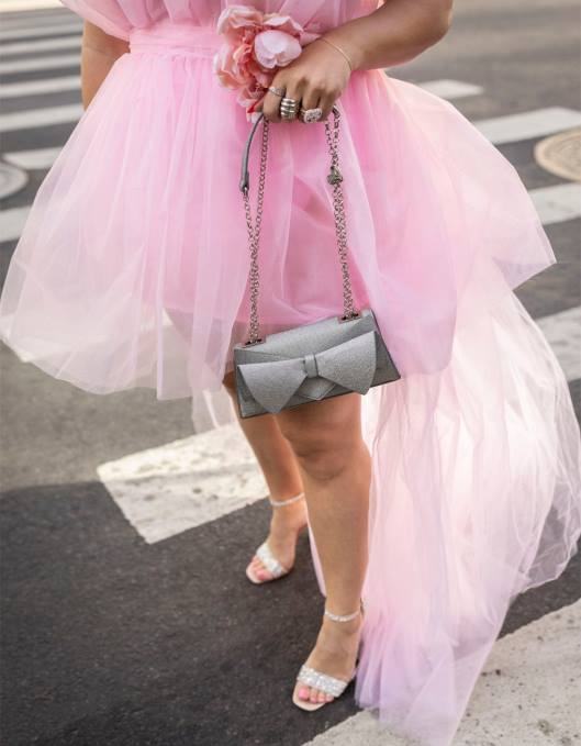 Betsey Johnson kvinner 4B8F215 tilbehør kantet bue cabriolet bag sølv