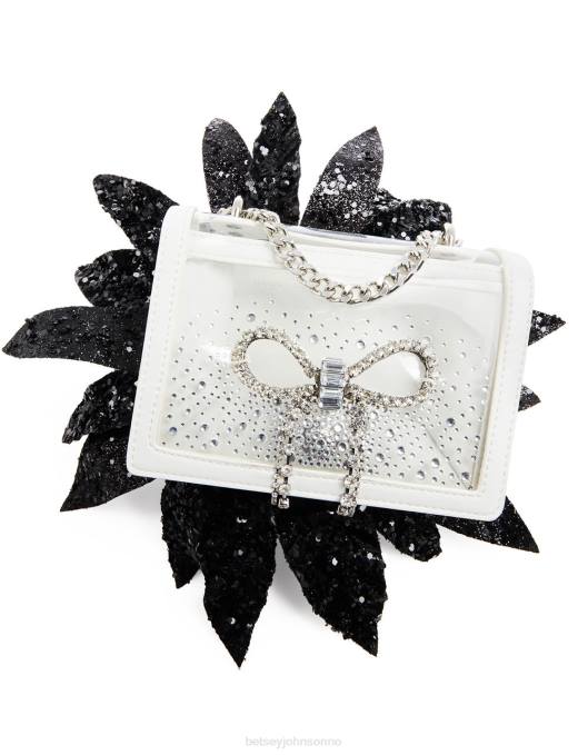 Betsey Johnson kvinner 4B8F225 tilbehør klar cabrioletveske med rhinestone-sløyfe hvit