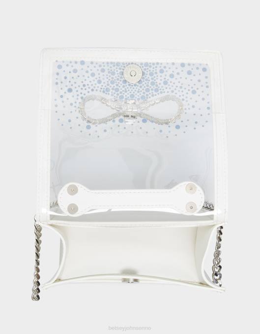 Betsey Johnson kvinner 4B8F225 tilbehør klar cabrioletveske med rhinestone-sløyfe hvit