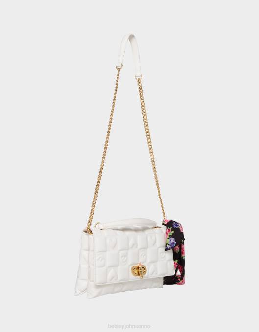 Betsey Johnson kvinner 4B8F228 tilbehør skull n hearts klaffveske hvit