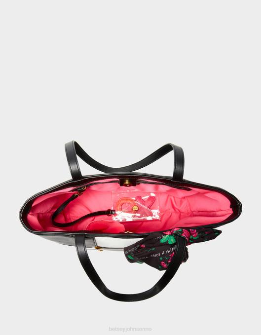 Betsey Johnson kvinner 4B8F229 tilbehør tic tac tote (med spillebrikker) svart hvit