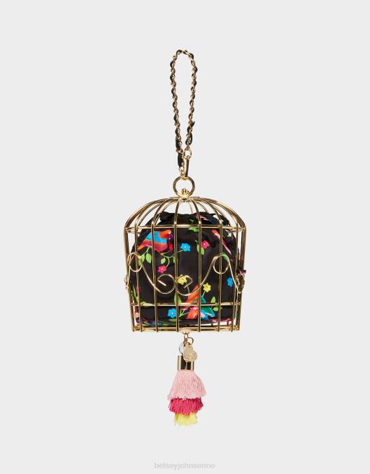 Betsey Johnson kvinner 4B8F230 tilbehør kitsch fugl er ordet cage dancer wristlet black multi