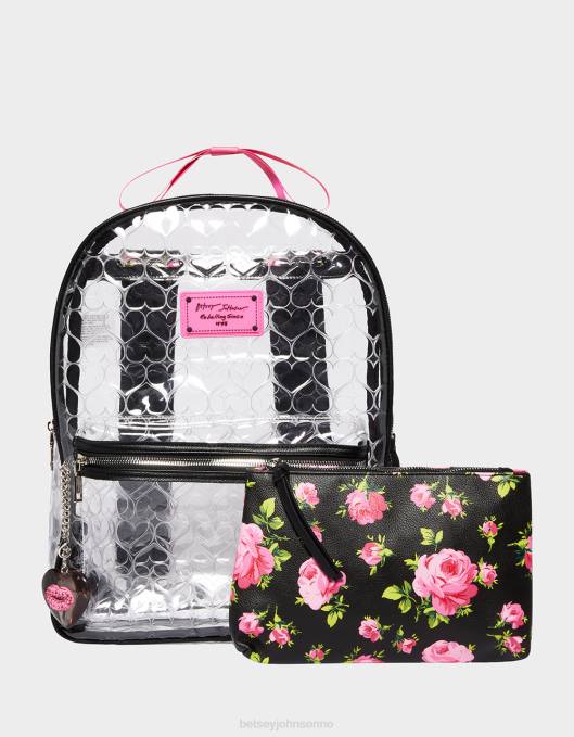 Betsey Johnson kvinner 4B8F231 tilbehør klar ryggsekk med veske svart