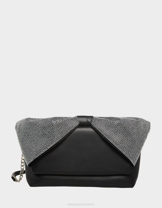 Betsey Johnson kvinner 4B8F237 tilbehør all bling bue håndtak bag svart