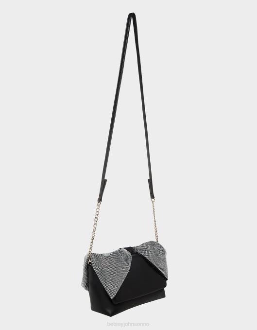 Betsey Johnson kvinner 4B8F237 tilbehør all bling bue håndtak bag svart