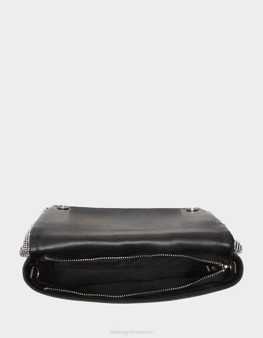Betsey Johnson kvinner 4B8F237 tilbehør all bling bue håndtak bag svart